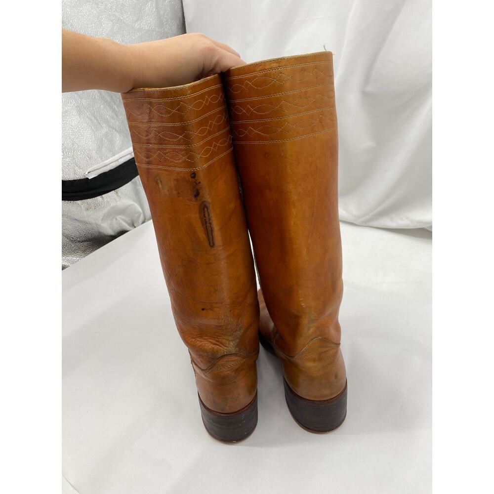 Frye cognac brown vintage leather campus boots - Picture 2 of 8
